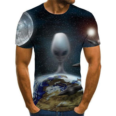 Galaxy T-shirt Men Space Funny T shirts Universe Shirt Print Earth Tshirts Casual