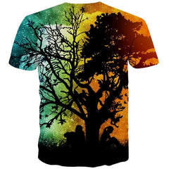 Galaxy T-shirt Men Moon Funny T shirts Tree Anime Clothes Harajuku Tshirts Casual