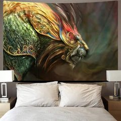 Lion Tapiz Animal Tapestries Anime Rug Wall Colorful Tenture Mandala Nebula Home Tapestrys