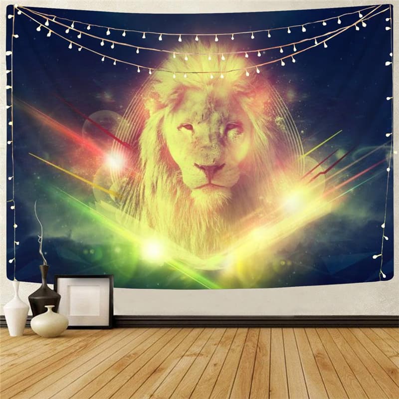 
Lion Tapestry Animal Tenture Mandala Anime Home Tapestrys Galaxy Wall Tapestry Colorful Rug Wall
                
