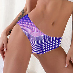 Geometric Briefs Women Psychedelic Underwear Vortex Sexy Purple Pantys - KYKU