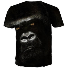 Orangutan T-shirt Men Animal T-shirts 3d Ferocious Tshirts Casual Black Tshirt Printed