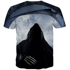 Moon T shirts Men Crow Tshirts Cool Skeleton T-shirts Graphic Halloween T-shirts 3d Cosplay Tshirt Anime - KYKU