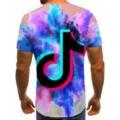 Douyin T-shirt Men Music T-shirts 3d Colorful Tshirts Casual Hip Hop Anime Clothes