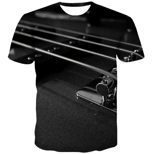Guitar T shirts Men Music T-shirts Graphic Wooden Tshirt Anime Metal Tshirts Cool