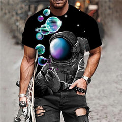 Astronaut T-shirt Men Sky T-shirts 3d Universe Shirt Print Funny Anime Clothes