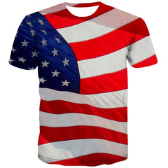 USA T shirts Men Flag Tshirt Anime Statue Tshirts Casual Country Tshirts Novelty
