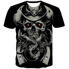 Skull T shirt Men Snake Anime Clothes Animal Funny T shirts Hip Hop Shirt Print