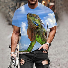Lizard T shirt Men Animal T-shirts 3d Blue Sky Anime Clothes Harajuku Tshirts Casual