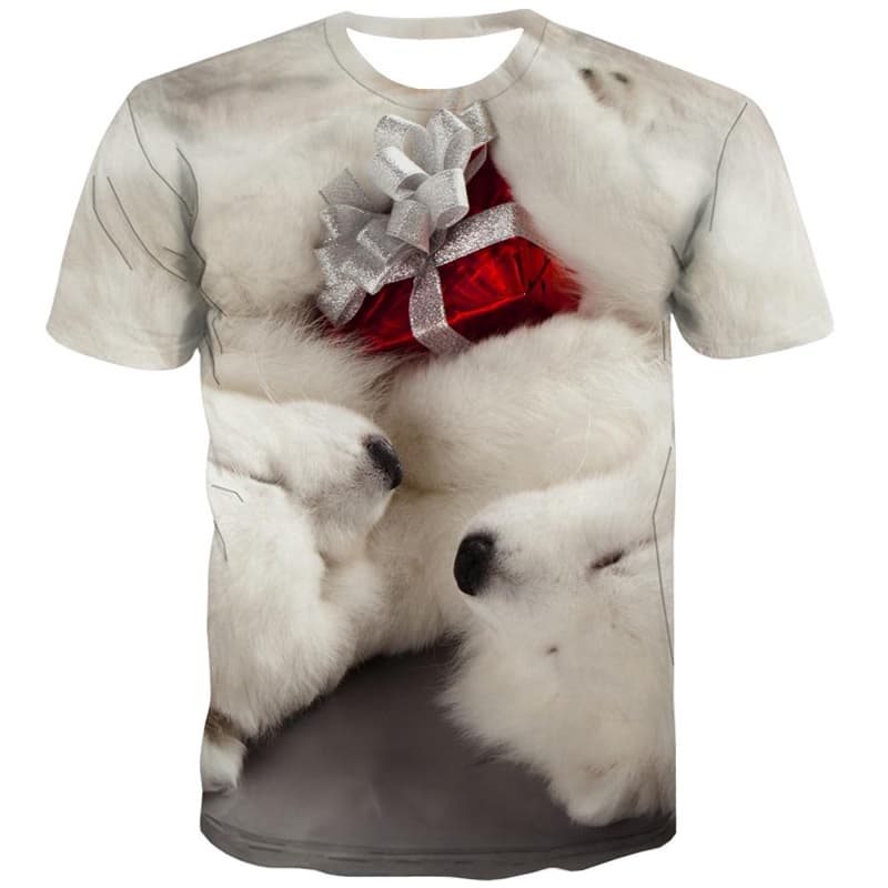 
Animal T shirts Men Dog T-shirts Graphic Lovely Tshirts Novelty White Shirt Print
                