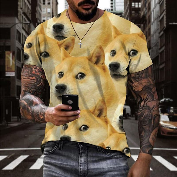 Dog T shirt Men Animal Anime Clothes Lovely Funny T shirts Home Shirt Print