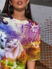 Unicorn T Shirt Women Forest T-shirts 3d Animal Tshirt Printed Harajuku Punk Rock