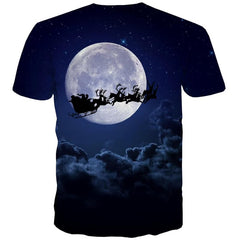 Moon T shirts Men Deer Tshirt Anime Christmas Tshirt Printed Party Shirt Print Cloud T-shirts 3d