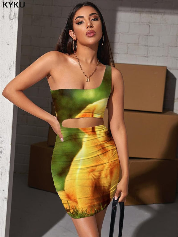 Dog Dress Women Animal Vestido Sexy Home Hollow out Dresses Harajuku Bodycon Dress