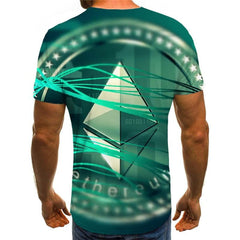 Ethereum T-shirt Men Retro Shirt Print Art Anime Clothes Harajuku Tshirt Printed