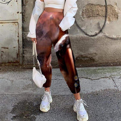 Indios Trousers Women Wolf Jogger Pants Lovely High Waist Pants Women Sweatpants - KYKU