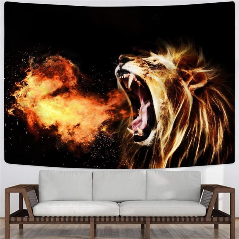 
Lion Tapiz Animal Rug Wall Anime Tenture Mandala Flame Home Tapestrys Harajuku Wall Tapestry
                