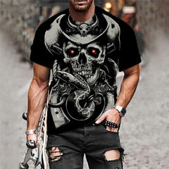 Skull T shirt Men Snake Anime Clothes Animal Funny T shirts Hip Hop Shirt Print