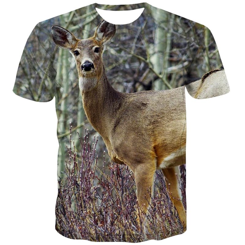 
Deer T-shirt Men Animal T-shirts 3d Lovely Tshirts Casual Harajuku Tshirt Anime
                