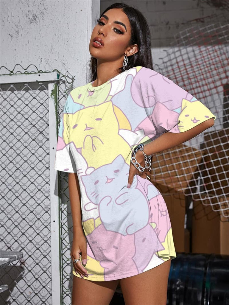 
Cat T Shirt Women Animal Shirt Print Lovely Punk Rock Colorful Summer
                