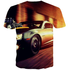 Racing Car T shirts Men Metal Tshirt Anime City Tshirts Casual Gray Tshirts Novelty Retro T-shirts Graphic