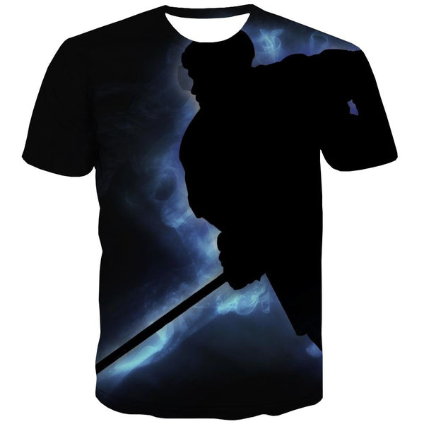 Hockey T-shirt Men Ice T-shirts Graphic Game Shirt Print Movement Tshirts Casual