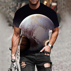 Pluto T shirt Men Galaxy Tshirt Printed Space Funny T shirts Universe T-shirts 3d