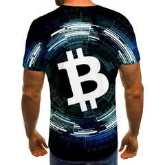Bitcoin T-shirt Men Harajuku Tshirt Printed Black Shirt Print Hip Hop Anime Clothes