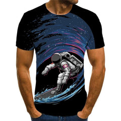 Astronaut T shirt Men Surf Anime Clothes Galaxy T-shirts 3d Universe Tshirts Casual