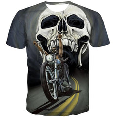 Skull T shirt Men Motorcycle Shirt Print Hip Hop T-shirts 3d Street Anime Clothes