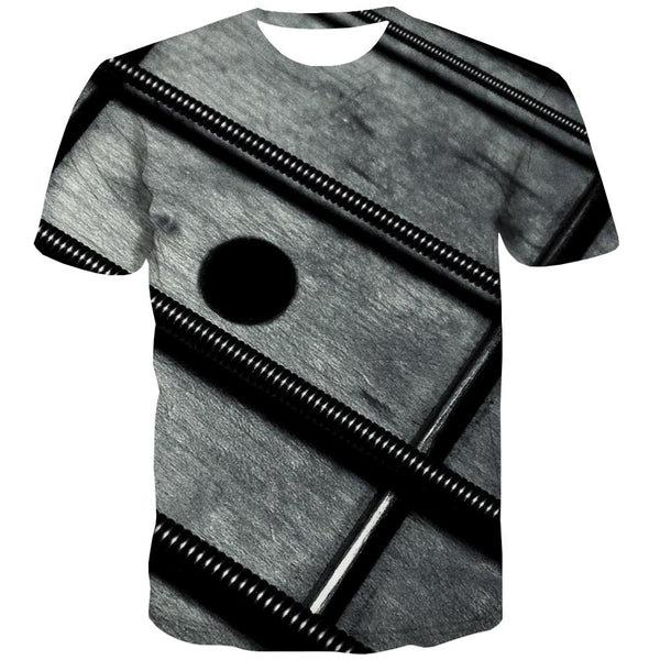 Guitar T shirts Men Music T-shirts 3d Wooden Tshirts Cool Metal Tshirts Novelty