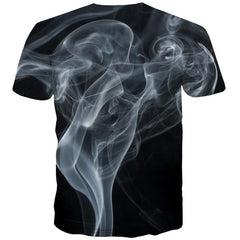 Smoke T-shirt Men Abstract Anime Clothes Psychedelic Tshirts Casual Black T-shirts 3d