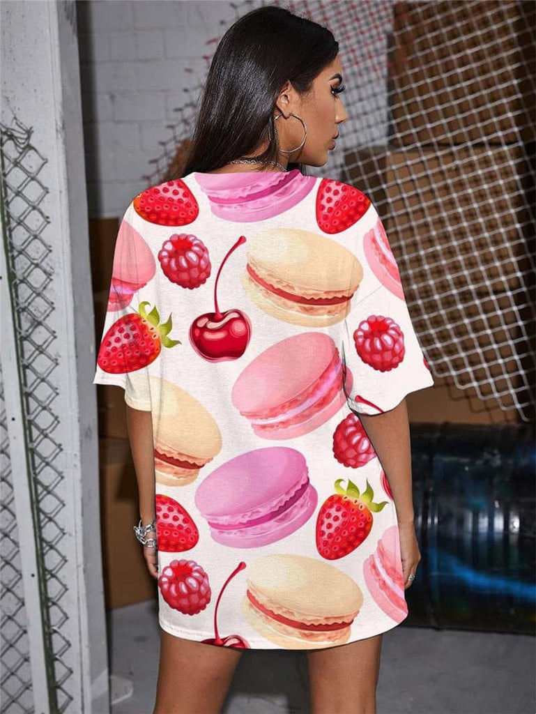
Food T-shirt Women Fruit Punk Rock Donuts Shirt Print Lovely T-shirts 3d
                