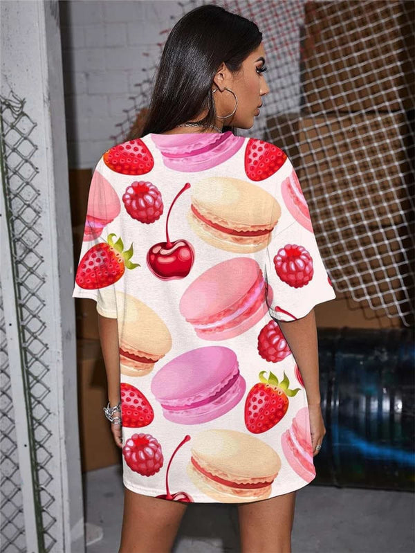 
Food T-shirt Women Fruit Punk Rock Donuts Shirt Print Lovely T-shirts 3d
                