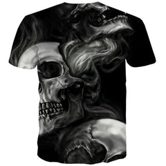 Skull T shirt Men Smoke Cloud T-shirts 3d Skeleton Funny T shirts Hip Hop Tshirts Casual
