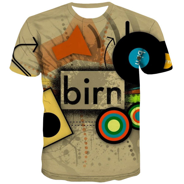 Music T-shirt Men Instrument T shirts Funny Retro Tshirt Anime Electronic Shirt Print