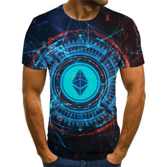 Ethereum T-shirt Men Retro Shirt Print Art Tshirt Printed Harajuku Anime Clothes