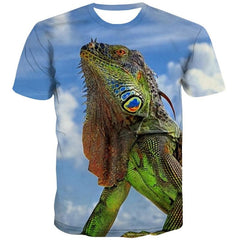 Lizard T shirt Men Animal T-shirts 3d Blue Sky Anime Clothes Harajuku Tshirts Casual