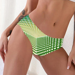 Geometric Briefs Women Psychedelic Sexy Vortex Seamless Green Lingerie Female - KYKU