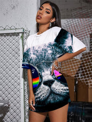 Cat T-shirt Women Animal Tshirt Printed Rainbow T-shirts 3d Harajuku Summer