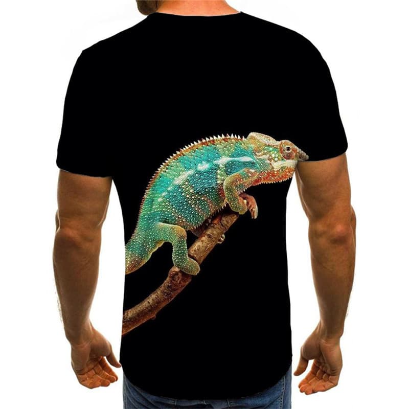 
Lizard T-shirt Men Animal T-shirts 3d Black Tshirts Casual Funny Shirt Print
                