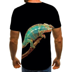 Lizard T-shirt Men Animal T-shirts 3d Black Tshirts Casual Funny Shirt Print