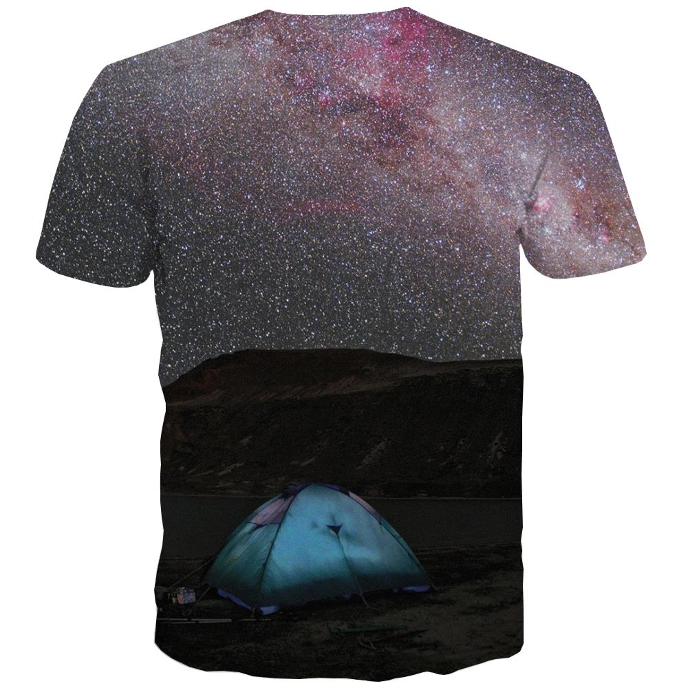 
Camping T-shirt Men Sunset Tshirt Anime Forest Tshirt Printed Flame T shirts Funny
                