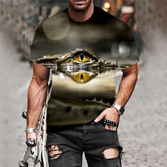Crocodile T-shirt Men Animal Tshirts Casual Ocean Anime Clothes Harajuku Funny T shirts