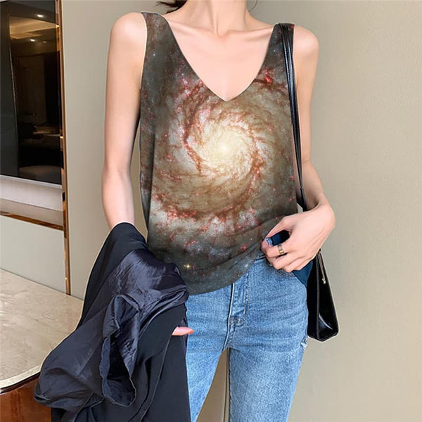Galaxy Tank-Top women Space Sleeveless 3d Universe Funny Top Dizziness Anime Clothes
