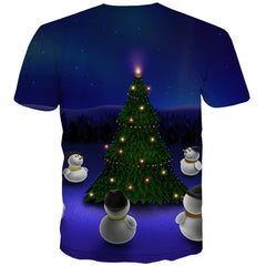 Christmas T-shirt Men Snowman T-shirts 3d Christmas Tree Tshirts Novelty Party T shirts Funny