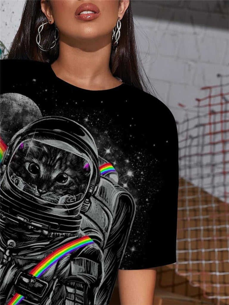 
Cat T Shirt Women Animal Summer Rainbow T-shirts 3d Womens Clothing Femme Sexy
                