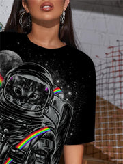 Cat T Shirt Women Animal Summer Rainbow T-shirts 3d Womens Clothing Femme Sexy
