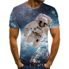 Astronaut T-shirt Men Galaxy Funny T shirts Space Anime Clothes Universe T-shirts 3d