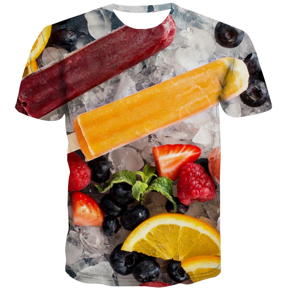 
Sweet T shirts Men Gourmet T shirts Funny Icecream Tshirt Anime Colourful Shirt Print
                